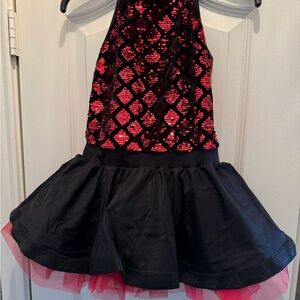 Weissman Black and Red Sequin Costume